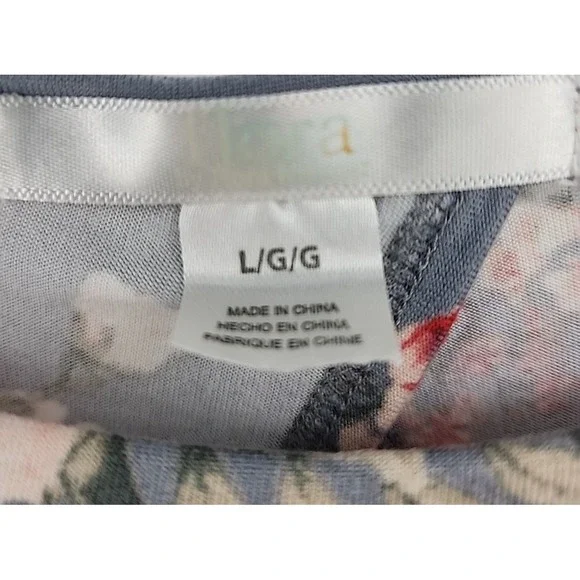 Flora Nikrooz Silky Floral Shorts Cami 2-Piece Pajama Set Sz L Grey Feminine - Picture 7 of 7